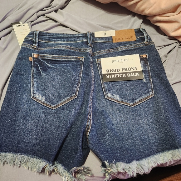 Judy Blue Women's Distressed Denim Shorts. - Picture 2 of 3